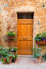 Fototapeta na wymiar Beautiful medieval town of narrow streets and charming porch