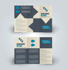 Brochure mock up design template for business, education, advertisement. Trifold booklet editable printable vector illustration.