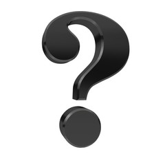 question mark business symbol 3d black isolated 6