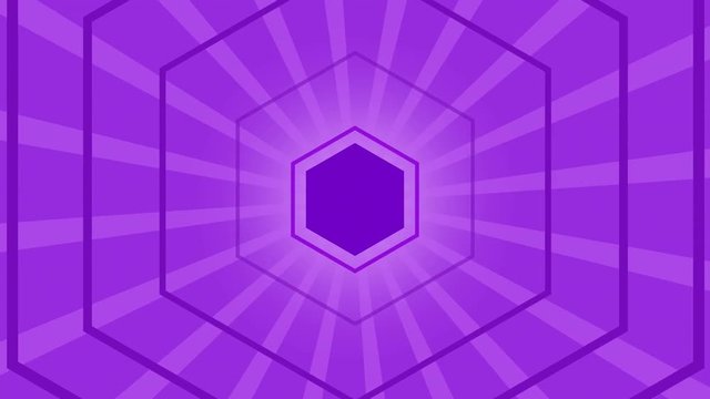 flat purple hexagon futuristic Background for your text or logo, Neon lights vintage Hexa tunnel loop. A Science Fiction background. Fashion, dance, music. disco and clubs background.