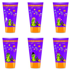 Baby cream tube with kids design