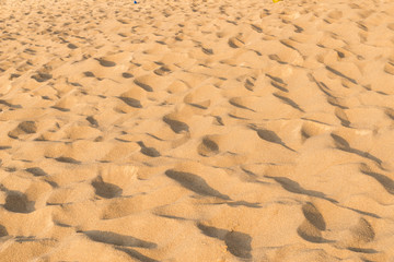 texture of sand pattern on a beach in the summer at Phuket, Thailand