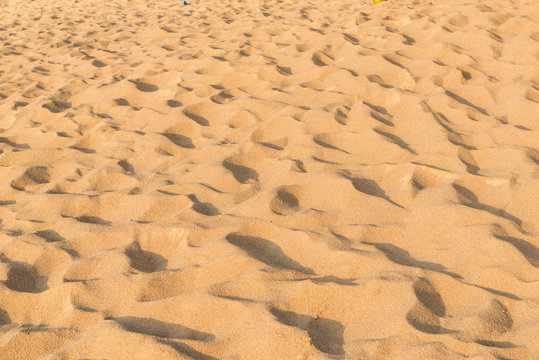 texture of sand pattern on a beach in the summer at Phuket, Thailand