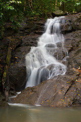 Fototapeta na wymiar Beautiful of Kathu Waterfall at Phuket province Thailand.
