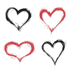 grunge heart, Valentine day, illustration vintage design element