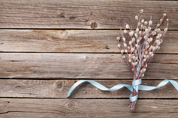 Easter greeting card with pussy willow