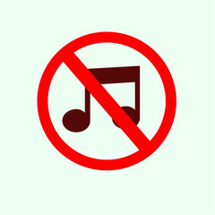 No music sign icon. Symbol vector illustration.