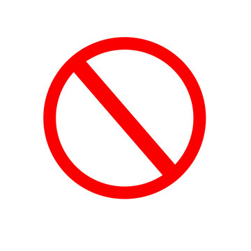 Forbidden sign icon. Isolated vector on white background.