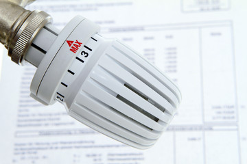 Symbol photo heating cost, heating thermostat