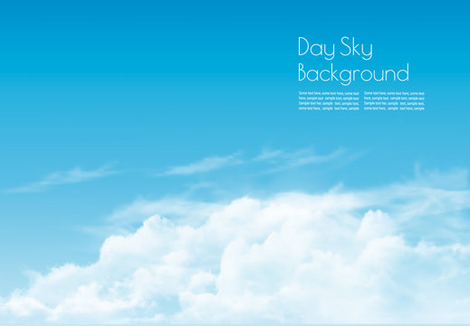 Blue sky with clouds. Vector background.