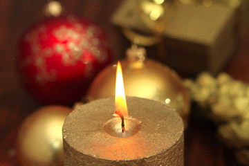Christmas atmosphere with candle light