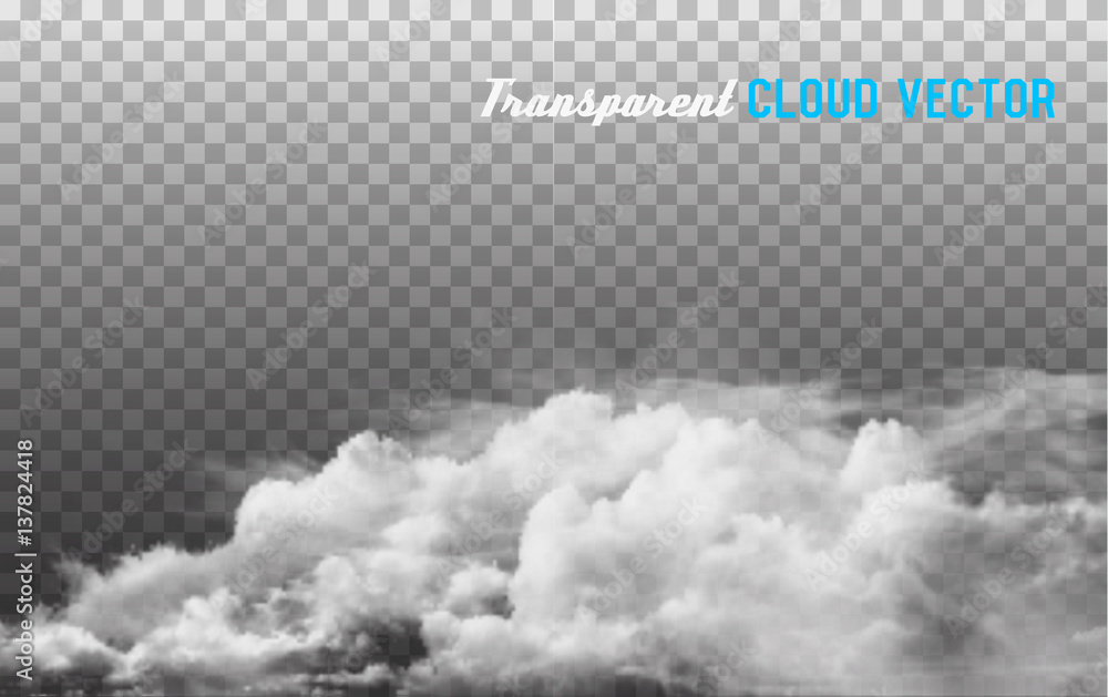Poster Clouds vector on transparent background.