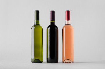 Wine Bottle Mock-Up - Three Bottles
