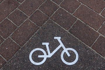 Fahrrad als Symbol für einen Fahrradweg
