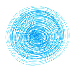 Abstract blue drawn round elements for design