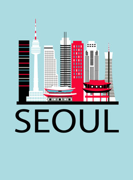 Seoul city travel background
