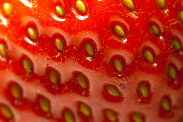 The texture of strawberries