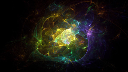 3D rendering abstract fractal light background