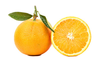 Orange fruit with half