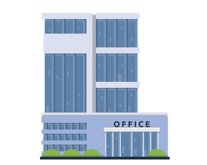 Modern Flat Commercial Office Building, Suitable for Diagrams, Infographics, Illustration, And Other Graphic Related Assets
