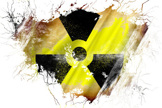 Grunge old Radiation warning flag 