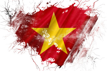 Grunge old Vietnam  flag 