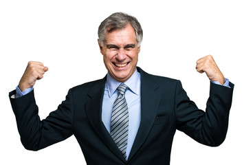 Successfull businessman isolated on white