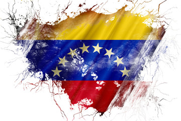 Grunge old Venezuela  flag 