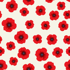 Poppy Flowers Seamless Pattern