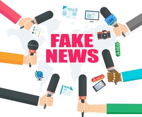 vector illustration of fake news media press element 