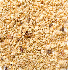 Background of granola with nuts