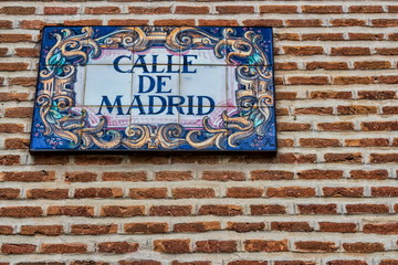 Fototapeta premium Madrid, Strassenschild