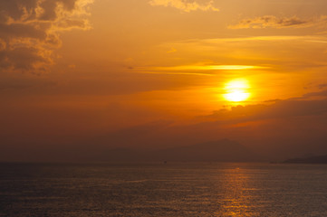 sunset over sea