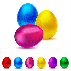 Metallic decorated Easter Egg collection - 6 colors