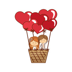 Lovely couple cartoon icon vector illustration graphic design