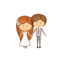 Lovely couple cartoon icon vector illustration graphic design