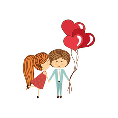 Lovely couple cartoon icon vector illustration graphic design