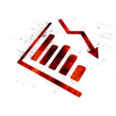Advertising concept: Decline Graph on Digital background