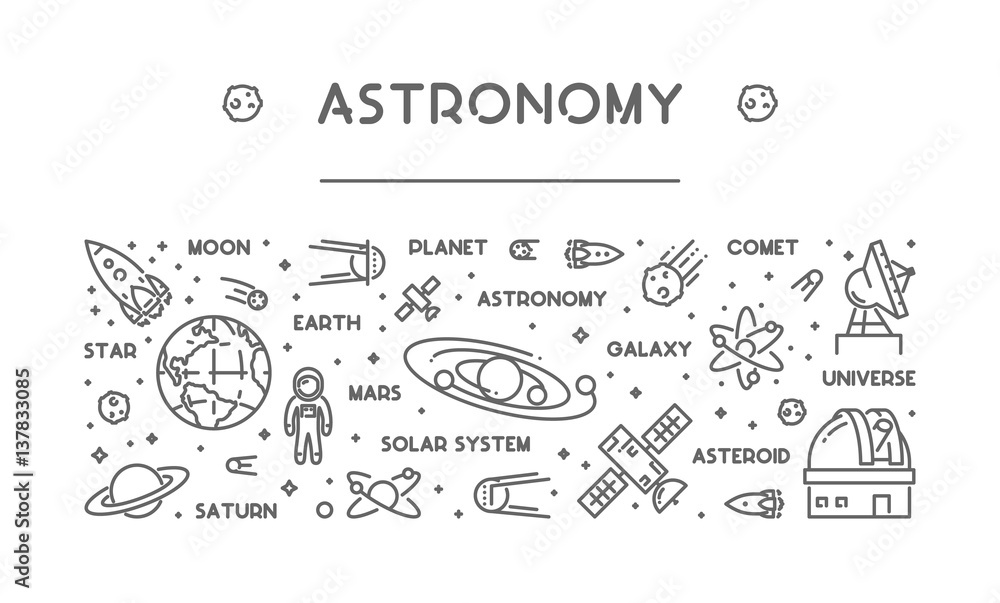 Canvas Prints vector line concept of astronomy.