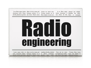 Science concept: newspaper headline Radio Engineering