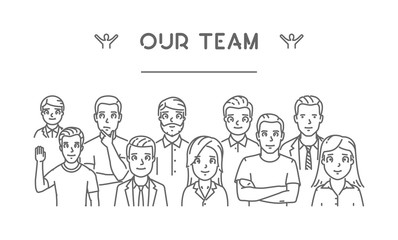 Vector line concept of our team for web