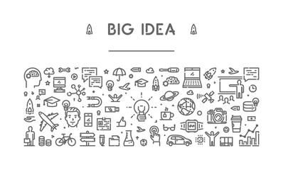Modern line web banner for big idea