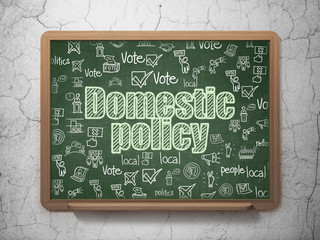 Political concept: Domestic Policy on School board background