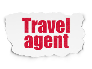 Travel concept: Travel Agent on Torn Paper background