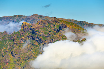 beautiful cloudscape above the mountains, Madeira Island, Portugal