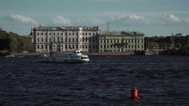 Saint-Petersburg view on river Neva at sunny day