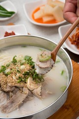 gogi guksu. korean style noodles with meat	