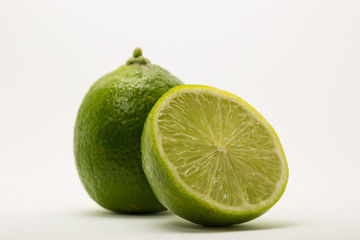 Lime on white background