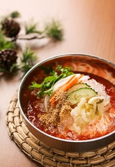 kimchimali guksu. Cold Kimchi Noodles	