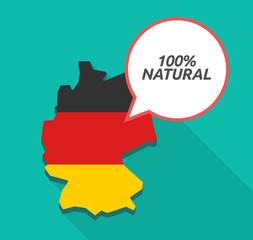 Long shadow Germany map with    the text 100% NATURAL